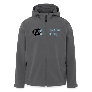 Finga weg vo meina Brezn! - Recycelte Männer Softshell-Jacke von Stanley/Stella - Anthrazit - Vorne - AI Model Male 185 light (185cm)