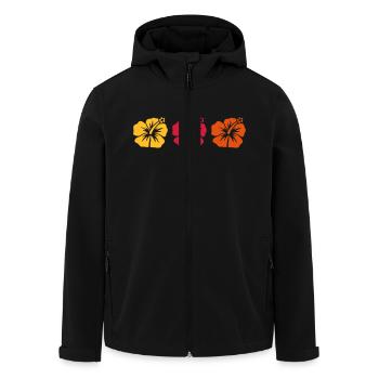 Hibiscus - Men’s Recycled Softshell Jacket by Stanley/Stella - black - Front - AI Model Male 185 light (185cm)