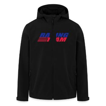 Racing Team - Men’s Recycled Softshell Jacket by Stanley/Stella - black - Front - AI Model Male 185 light (185cm)