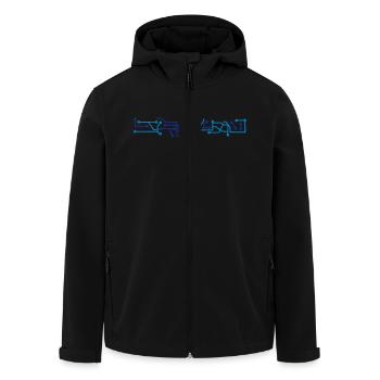 technologie électronique ligne connexion puce de D - Veste softshell homme en polyester recyclé Stanley/Stella - noir - Devant - AI Model Male 185 light (185cm)