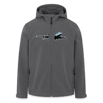 airplane Flugzeug A 380 (3 color) - Men’s Recycled Softshell Jacket by Stanley/Stella - anthracite - Front - AI Model Male 185 light (185cm)