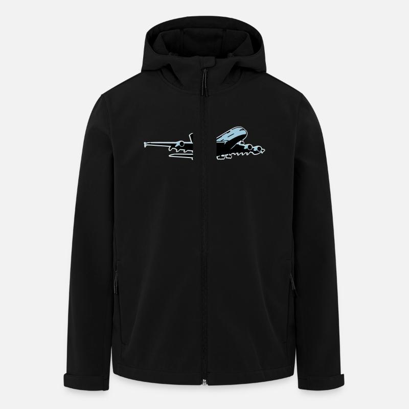 airplane Flugzeug A 380 (3 color) - Recycelte Männer Softshell-Jacke von Stanley/Stella - Schwarz