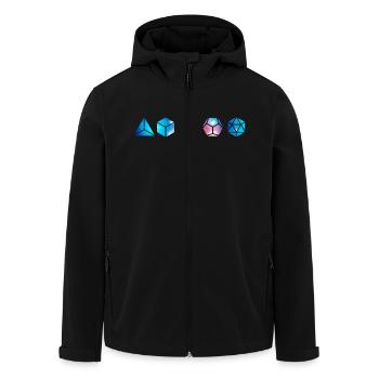 Platonic solids, building blocks of life, elements - Men’s Recycled Softshell Jacket by Stanley/Stella - black - Front - AI Model Male 185 light (185cm)