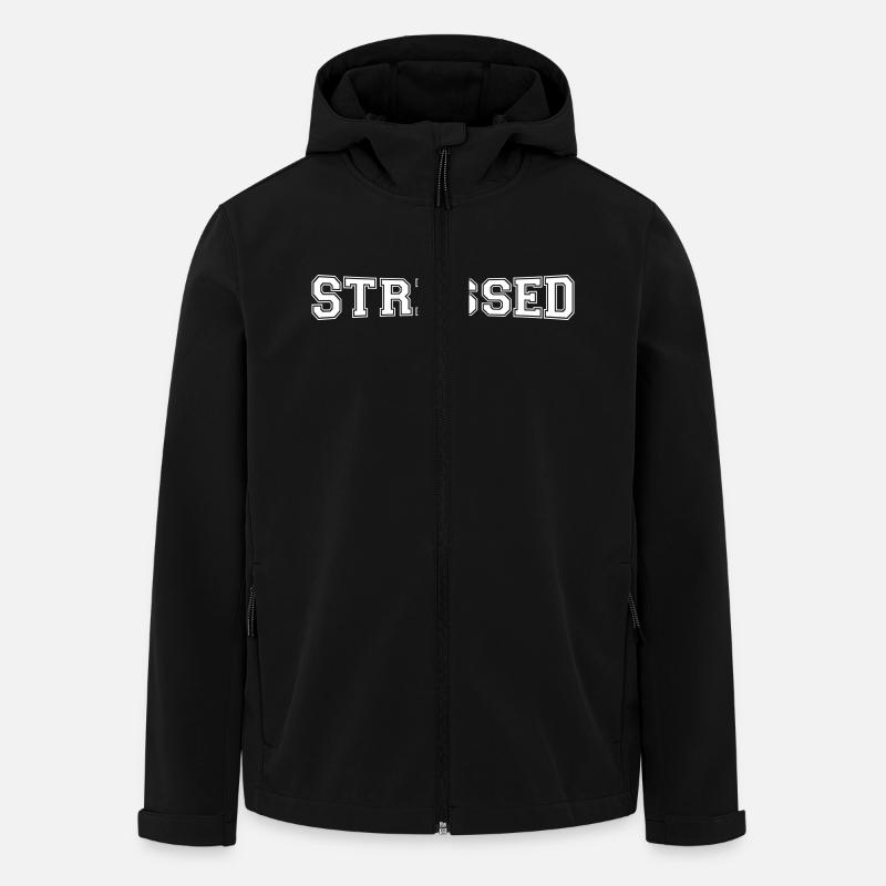 stressé - Veste softshell homme en polyester recyclé Stanley/Stella - noir