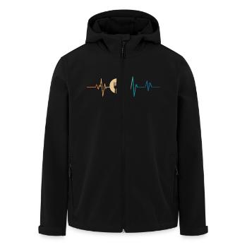 Battement de coeur rétro cuillère et fourchette - Veste softshell homme en polyester recyclé Stanley/Stella - noir - Devant - AI Model Male 185 light (185cm)