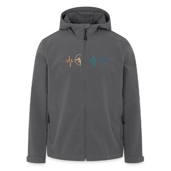 Battement de coeur rétro boussole - Veste softshell homme en polyester recyclé Stanley/Stella - charbon - Devant - AI Model Male 185 light (185cm)