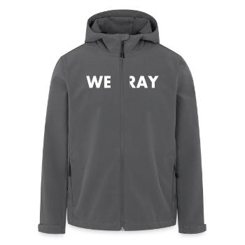 We pray - Men’s Recycled Softshell Jacket by Stanley/Stella - anthracite - Front - AI Model Male 185 light (185cm)