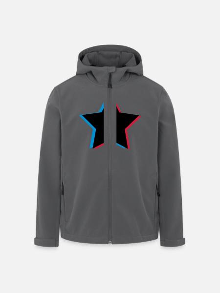3d anaglyph stars - Men’s Recycled Softshell Jacket by Stanley/Stella - black