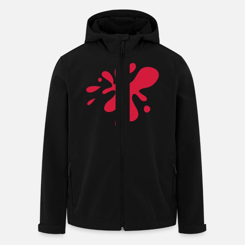 Red Paint Splash - Men’s Recycled Softshell Jacket by Stanley/Stella - black