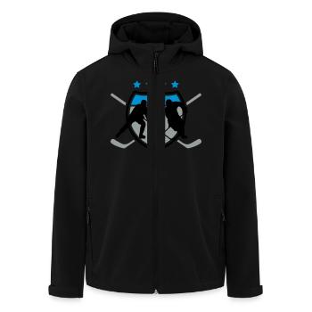 Eishockey - Recycelte Männer Softshell-Jacke von Stanley/Stella - Schwarz - Vorne - AI Model Male 185 light (185cm)