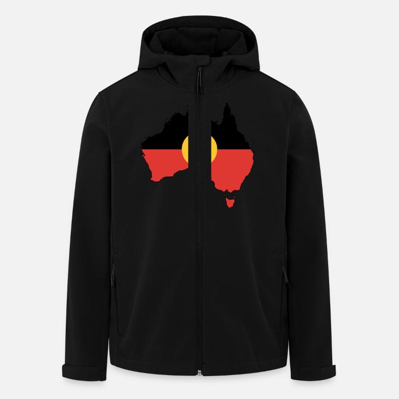 Australien Flagmap Aborigine - Recycelte Männer Softshell-Jacke von Stanley/Stella - Schwarz