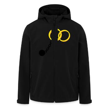 Eheringe Fußfessel JGA Junggesellen Abschied - Recycelte Männer Softshell-Jacke von Stanley/Stella - Schwarz - Vorne - AI Model Male 185 light (185cm)