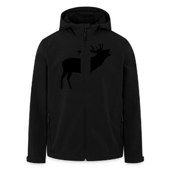 Hirsch Form Kontur - Recycelte Männer Softshell-Jacke von Stanley/Stella - Schwarz - Vorne - AI Model Male 185 light (185cm)