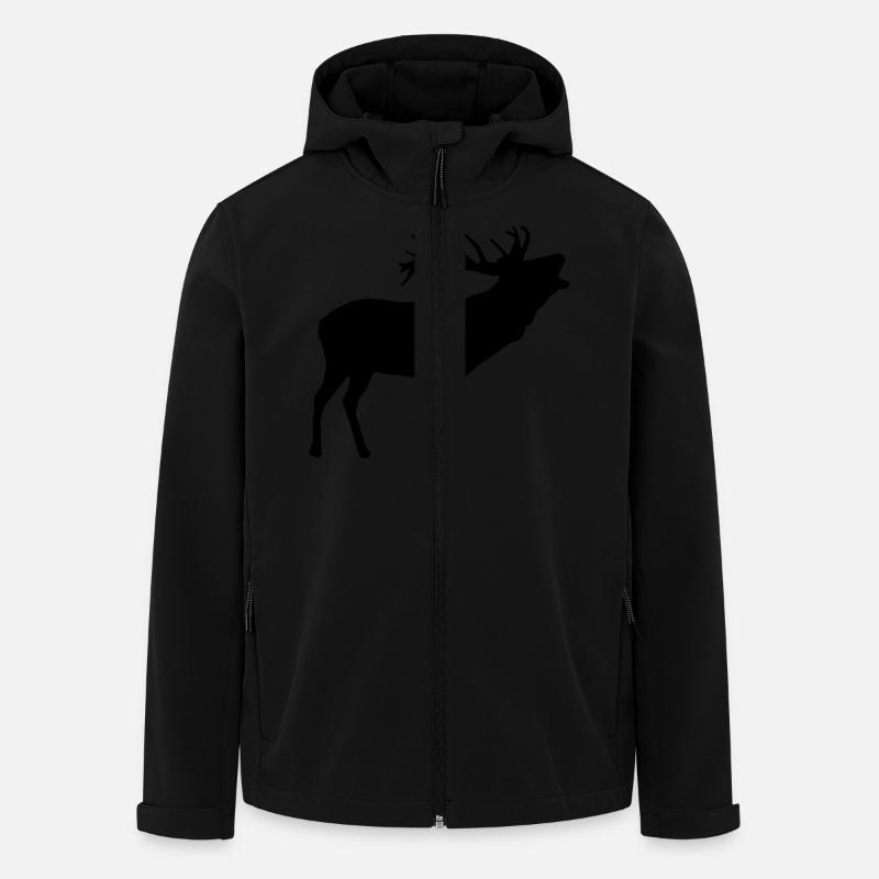 Hirsch Form Kontur - Recycelte Männer Softshell-Jacke von Stanley/Stella - Schwarz