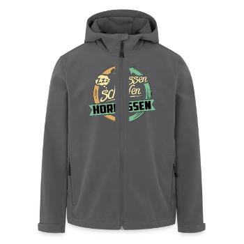 Sport Design Hornussen RAHMENLOS Geschenk Hobby - Recycelte Männer Softshell-Jacke von Stanley/Stella - Schwarz - Vorne - AI Model Male 185 light (185cm)
