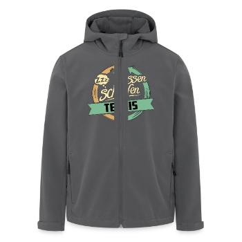 Sport Design Tennis RAHMENLOS Geschenk Hobby - Recycelte Männer Softshell-Jacke von Stanley/Stella - Schwarz - Vorne - AI Model Male 185 light (185cm)