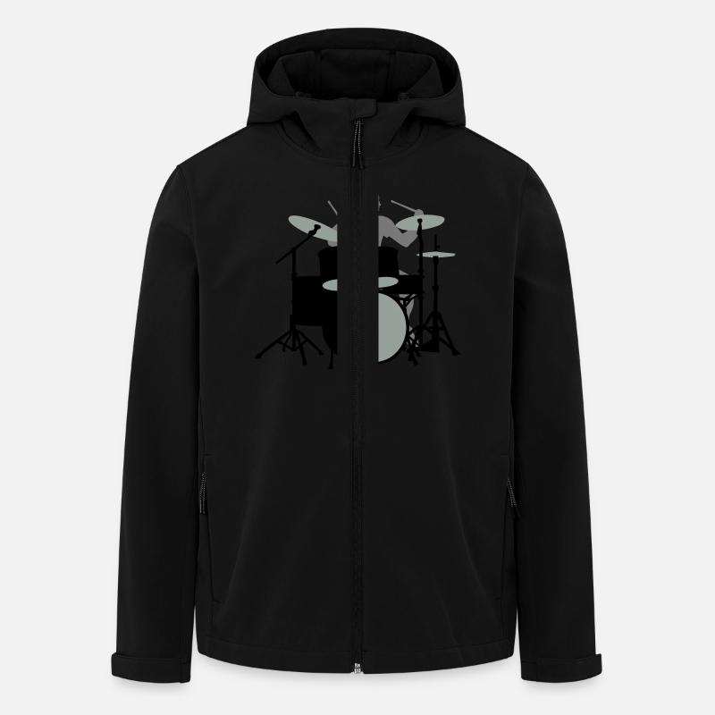drummer_3c - Recycelte Männer Softshell-Jacke von Stanley/Stella - Schwarz