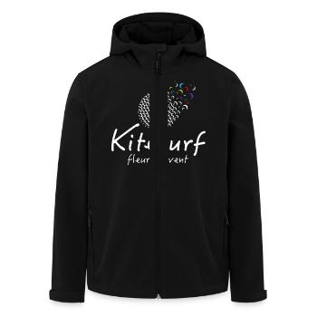 Kitesurf fleur du vent - Veste softshell homme en polyester recyclé Stanley/Stella - noir - Devant - AI Model Male 185 light (185cm)
