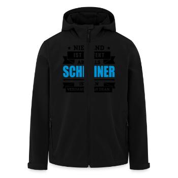 Funshirt Schreiner - Recycelte Männer Softshell-Jacke von Stanley/Stella - Schwarz - Vorne - AI Model Male 185 light (185cm)