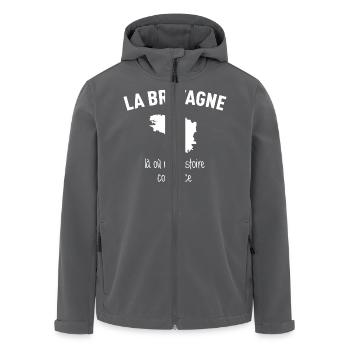 bretagne-histoire - Veste softshell homme en polyester recyclé Stanley/Stella - noir - Devant - AI Model Male 185 light (185cm)