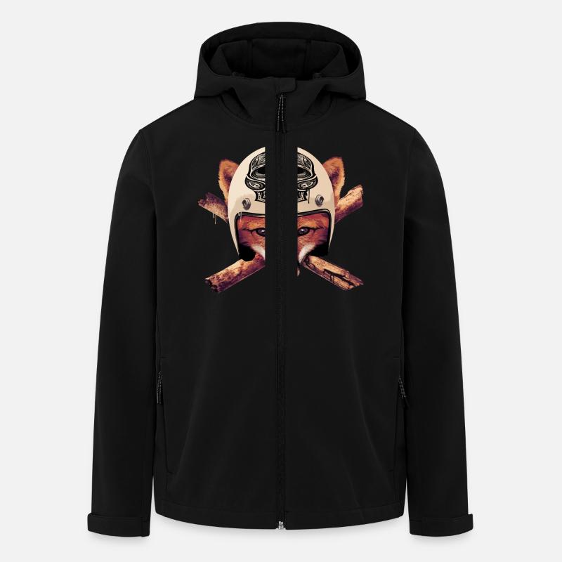 FOX-skull-head - Veste softshell homme en polyester recyclé Stanley/Stella - noir