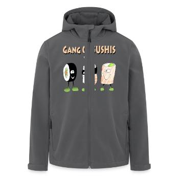 gang of sushis - Veste softshell homme en polyester recyclé Stanley/Stella - noir - Devant - AI Model Male 185 light (185cm)