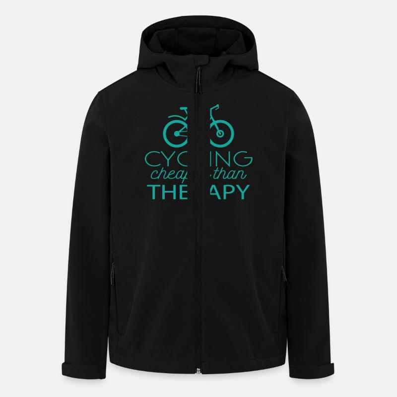 Cycling: Cycling - cheaper than Therapy - Men’s Recycled Softshell Jacket by Stanley/Stella - black