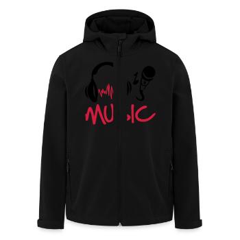 music_27 - Veste softshell homme en polyester recyclé Stanley/Stella - noir - Devant - AI Model Male 185 light (185cm)