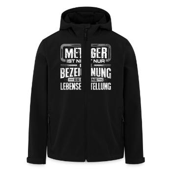 METZGER - Leben - Recycelte Männer Softshell-Jacke von Stanley/Stella - Schwarz - Vorne - AI Model Male 185 light (185cm)
