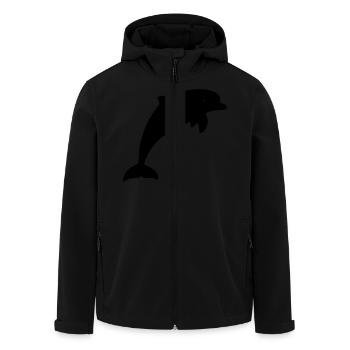 Illustration de dauphin - Veste softshell homme en polyester recyclé Stanley/Stella - noir - Devant - AI Model Male 185 light (185cm)