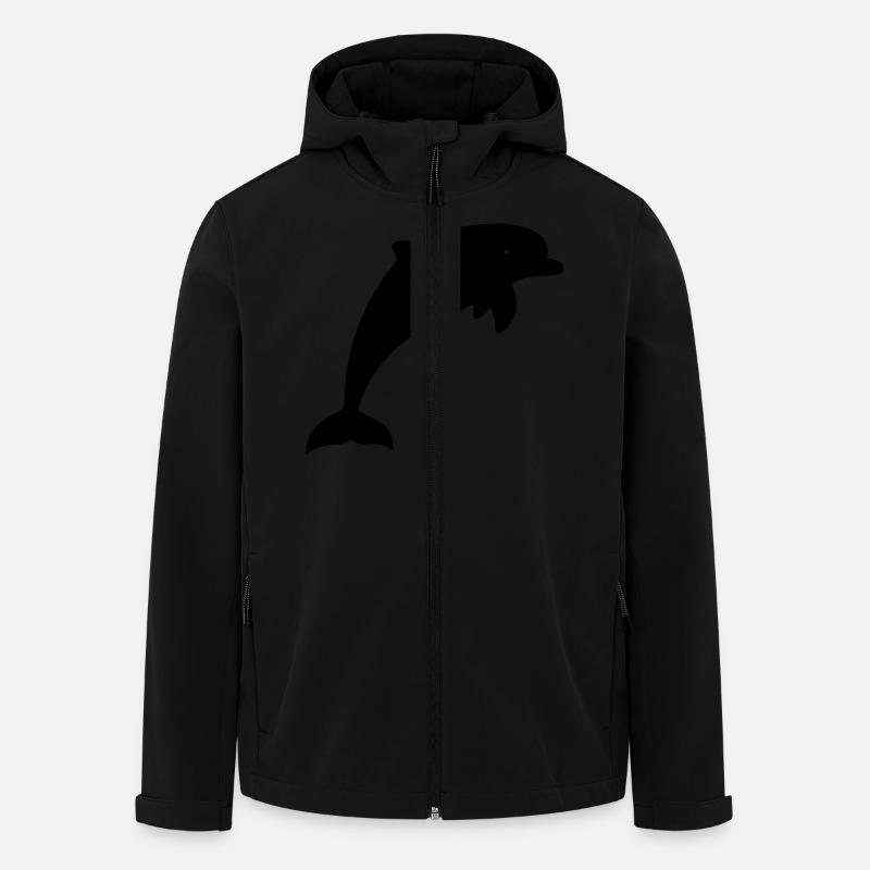 Dolphin Illustration - Recycelte Männer Softshell-Jacke von Stanley/Stella - Schwarz