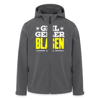 blasen - geil - Recycelte Männer Softshell-Jacke von Stanley/Stella - Schwarz - Vorne - AI Model Male 185 light (185cm)