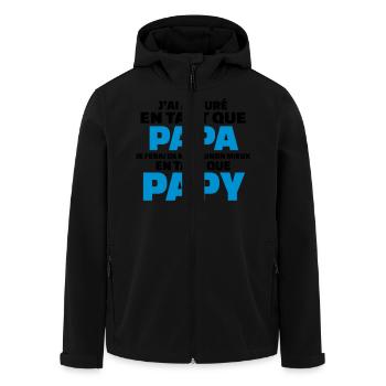 j'ai assuré en tant que papa je ferai de même - Veste softshell homme en polyester recyclé Stanley/Stella - noir - Devant - AI Model Male 185 light (185cm)