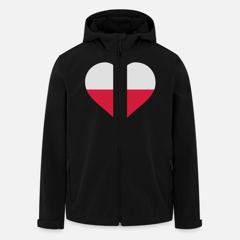 cœur Pologne - Veste softshell homme en polyester recyclé Stanley/Stella - noir