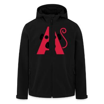 letter A - Men’s Recycled Softshell Jacket by Stanley/Stella - black - Front - AI Model Male 185 light (185cm)