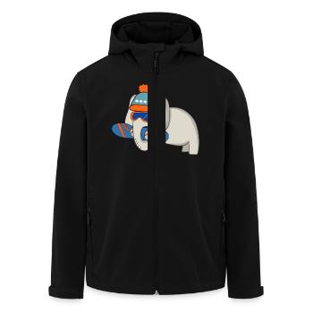 snowboard - Men’s Recycled Softshell Jacket by Stanley/Stella - black - Front - AI Model Male 185 light (185cm)