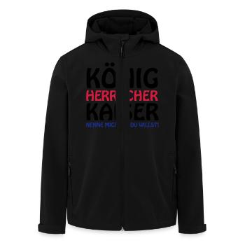 koenig_kaiser3 - Recycelte Männer Softshell-Jacke von Stanley/Stella - Schwarz - Vorne - AI Model Male 185 light (185cm)