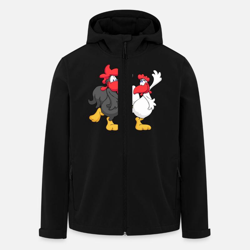 Dancing Chicken Couple - Men’s Recycled Softshell Jacket by Stanley/Stella - black