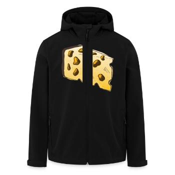 Cheese - Men’s Recycled Softshell Jacket by Stanley/Stella - black - Front - AI Model Male 185 light (185cm)