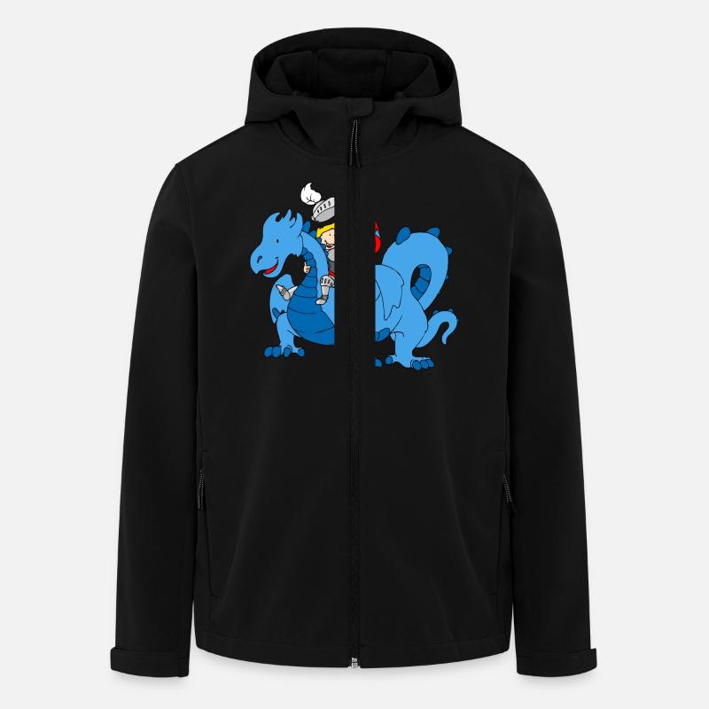 Boy Knight riding Blue Dragon - Men’s Recycled Softshell Jacket by Stanley/Stella - black