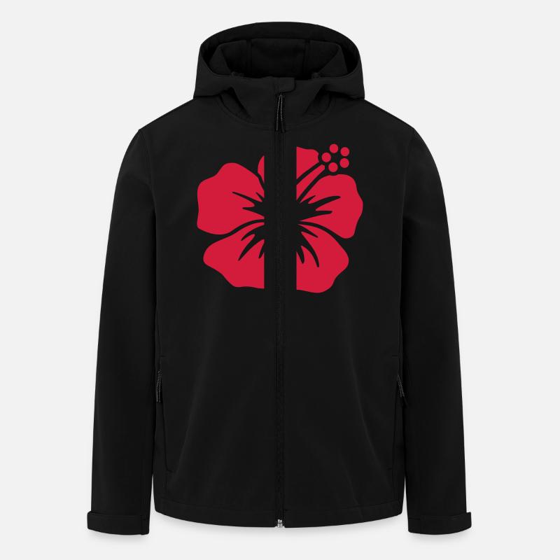 Hibiskus - Recycelte Männer Softshell-Jacke von Stanley/Stella - Schwarz
