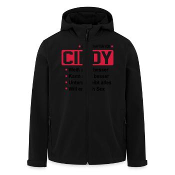 cindy - Recycelte Männer Softshell-Jacke von Stanley/Stella - Schwarz - Vorne - AI Model Male 185 light (185cm)