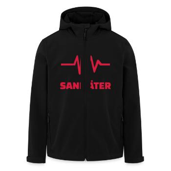 Sanitäter - Recycelte Männer Softshell-Jacke von Stanley/Stella - Schwarz - Vorne - AI Model Male 185 light (185cm)