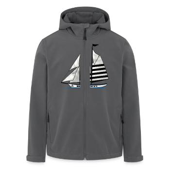 voilier breton - Veste softshell homme en polyester recyclé Stanley/Stella - noir - Devant - AI Model Male 185 light (185cm)