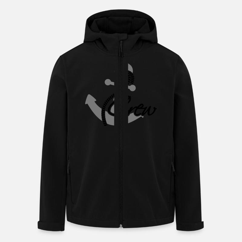 Rang d'insigne ancre équipage - Veste softshell homme en polyester recyclé Stanley/Stella - noir