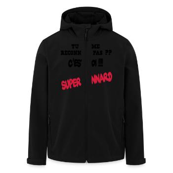 Super connard - Veste softshell homme en polyester recyclé Stanley/Stella - noir - Devant - AI Model Male 185 light (185cm)