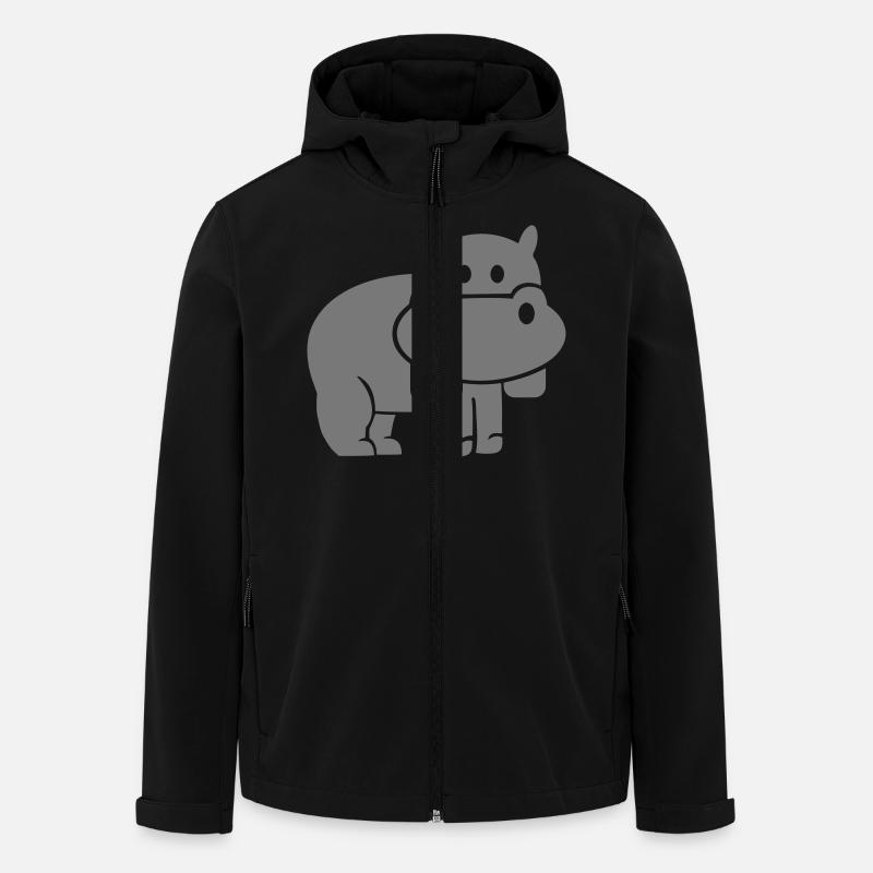 Hippopotame - Veste softshell homme en polyester recyclé Stanley/Stella - noir