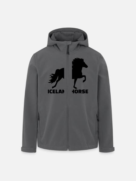 Islandpferd - Recycelte Männer Softshell-Jacke von Stanley/Stella - Schwarz