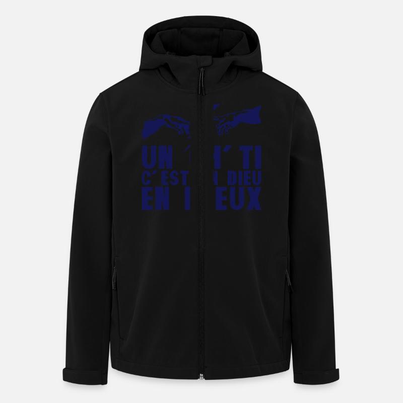 ch ti chti un dieu en mieux main eclair - Veste softshell homme en polyester recyclé Stanley/Stella - noir