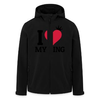 I love my King - Recycelte Männer Softshell-Jacke von Stanley/Stella - Schwarz - Vorne - AI Model Male 185 light (185cm)